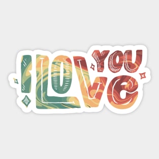 I Love You Type Sticker